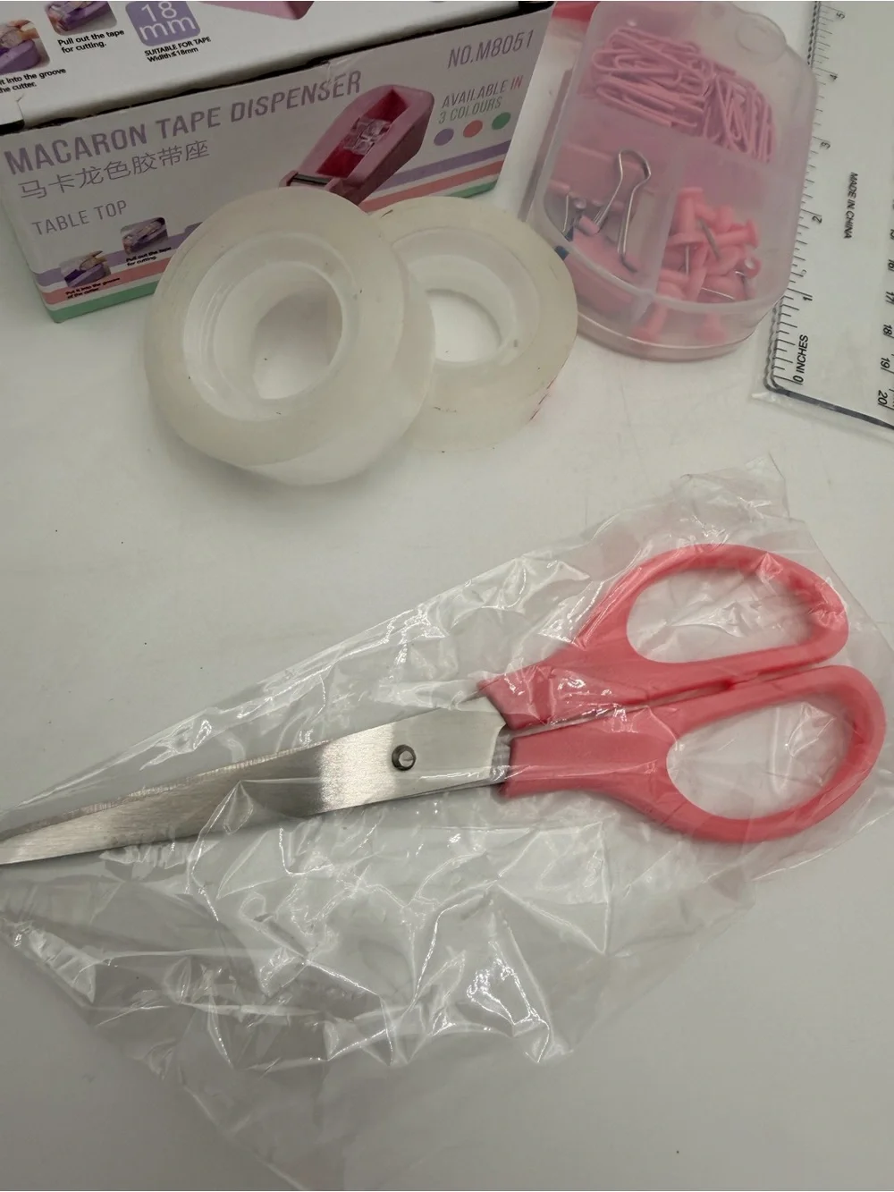 Pink Office Supply Kit - Assorted Pink Desk Accessories